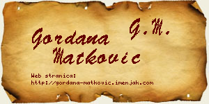 Gordana Matković vizit kartica